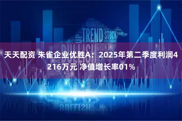 天天配资 朱雀企业优胜A：2025年第二季度利润4216万元 净值增长率01%